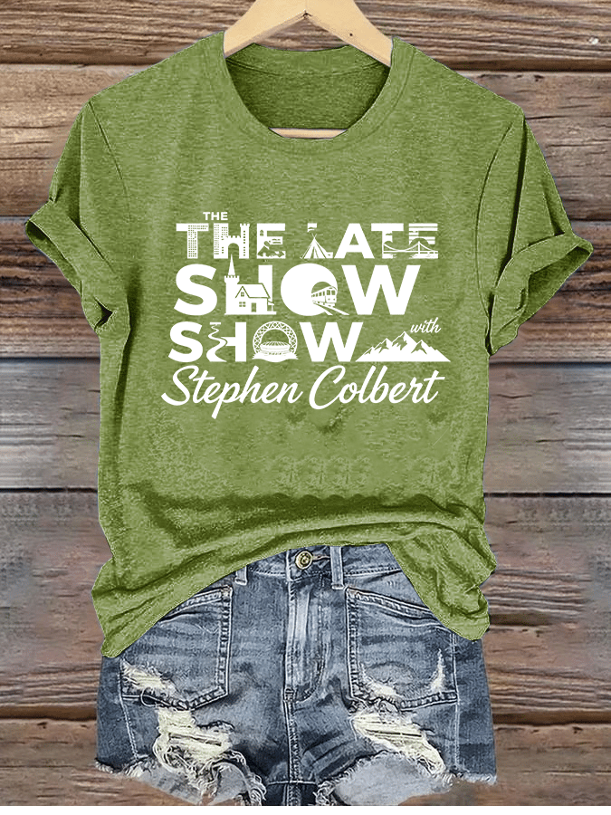 T-shirt da donna con stampa albero ultima mostra retrò