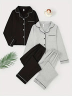 Ensemble cardigan à revers pour femmes, tricot décontracté ample à manches longues, tenue d'intérieur automne et hiver, 2 pièces