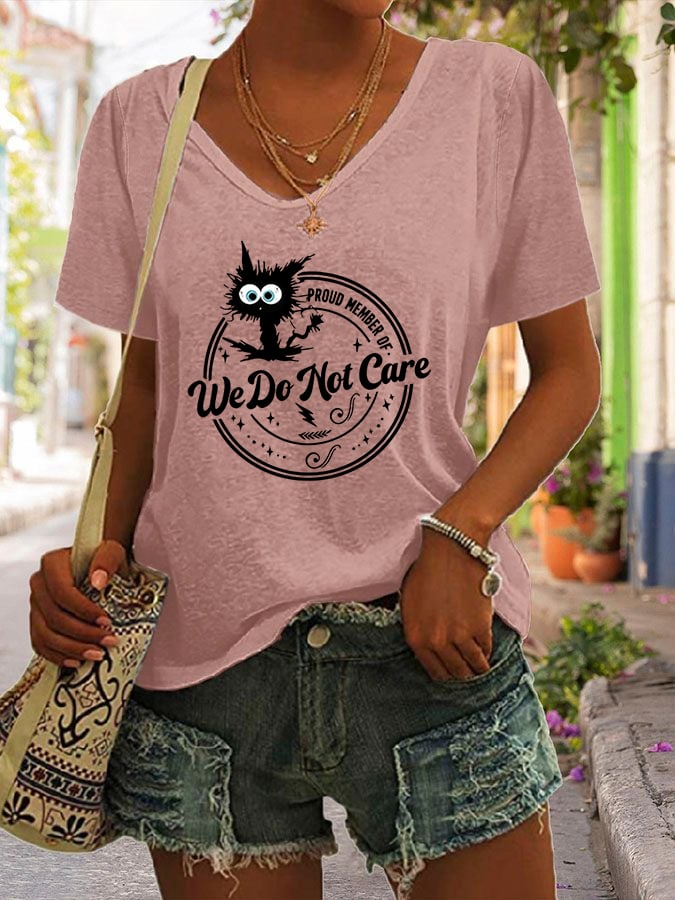 Women's  V-neck Retro Funny Proud Member Of  Club Menopause Perimenopause Print T-Shirt