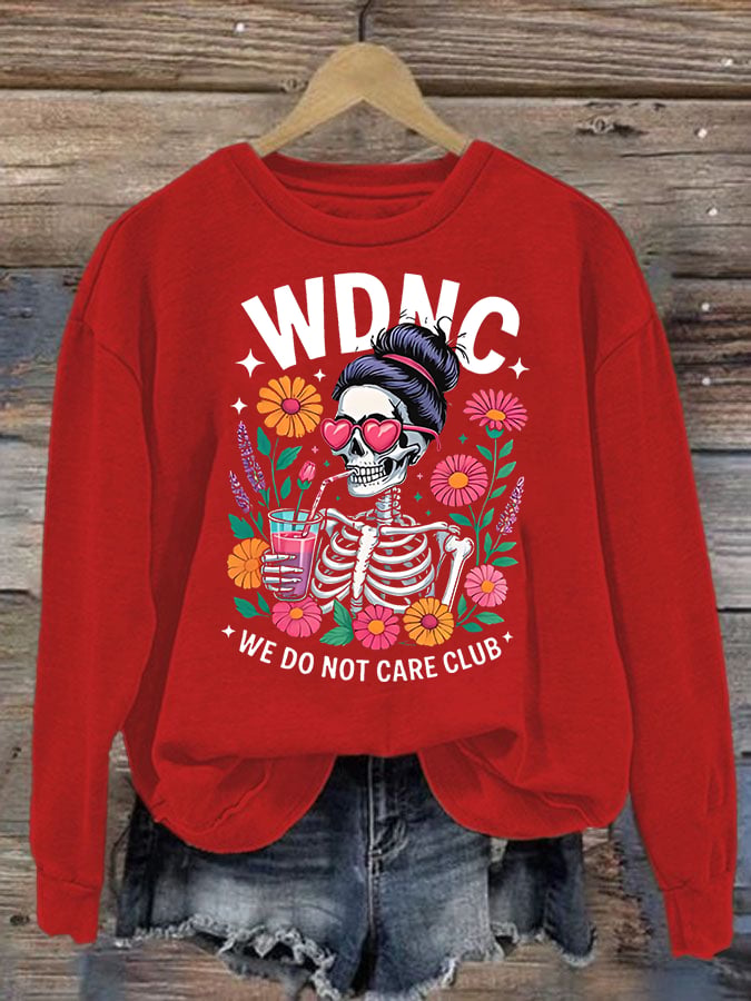 Women's Retro Funny Proud Member Of Club We Do Not Care Menopause Perimenopause Print Sweatshirt