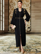 Robe perlée faite à la main pour femme, robe longue confortable et tendance, tenue de soirée élégante, vêtement d'intérieur stylé