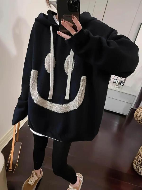 Felpa con cappuccio stampata cartoni animati da donna, felpa casual alla moda a maniche lunghe con coulisse per tutti i giorni, vacanze e attività all'aperto, maglieria da donna per autunno e inverno, maglioni da donna