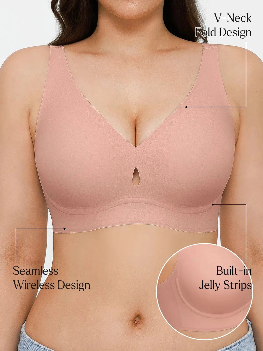 Soutien-gorge sans coutures avec support en gel et maintien des contours