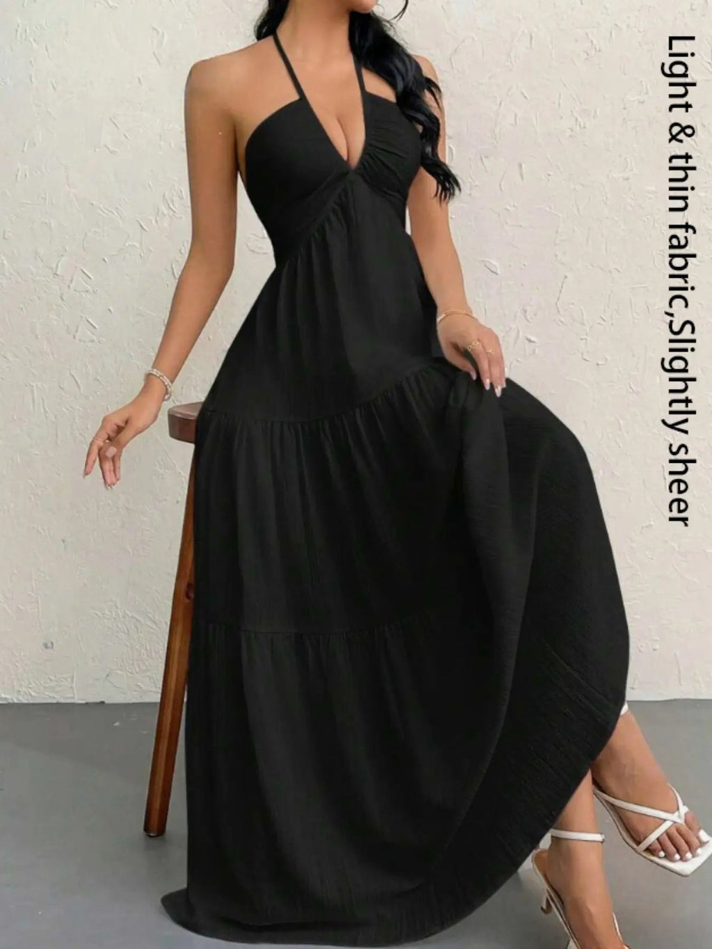 Robe unie pour femme, vêtements d'été pour femme, robe décontractée sans manches et dos nu pour les vacances à la plage, vêtements d'été pour femme