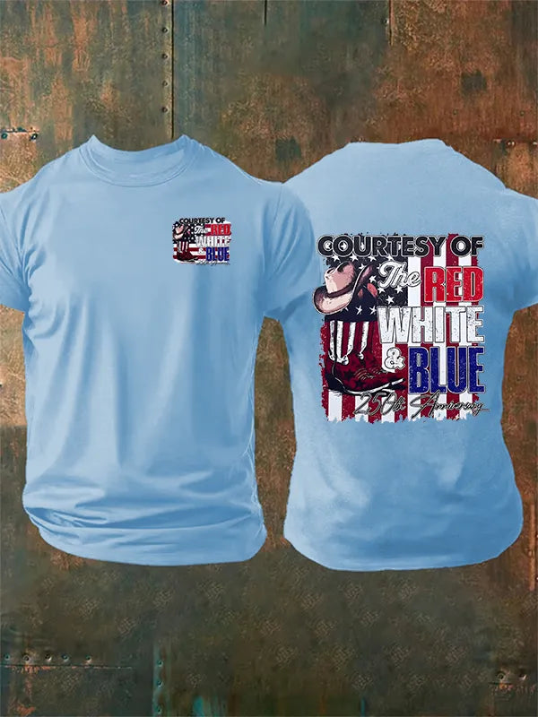 T-Shirt Da Uomo "Courtesy Of Red White And Blue, 250° Anniversario Della Libertà"