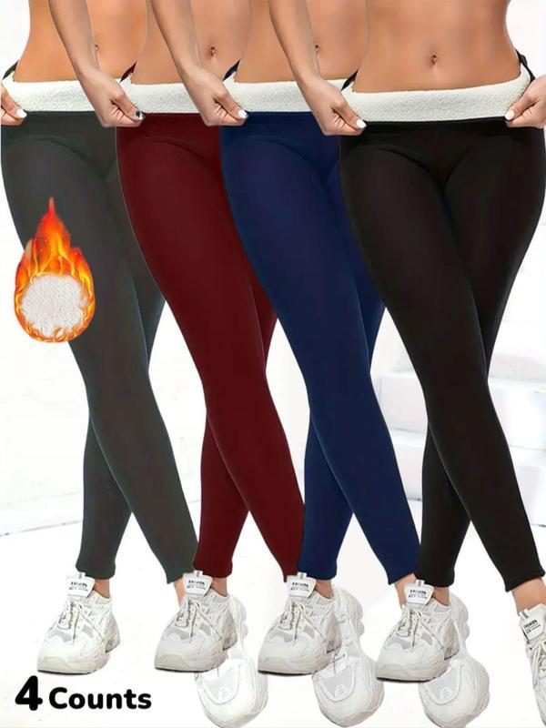 Legging Femme en Molleton Polaire Doux, Velours d'Agneau, Taille Haute Style Sportif, Chaleur Automne Hiver, Coupe Ajustée Design Uni, Tailles S-Xxl (cadeau) Tissu Vêtements Femme