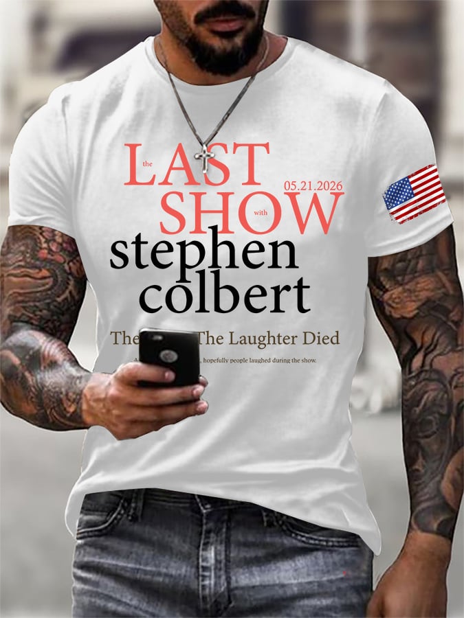 🔥Buy 3 Get 15% Off🔥Men's Retro Last Last Show 05.21.2026 The Night The Laughter Died After The Opening Monol, Hopefully People Laughed During The Show Print T-Shirt