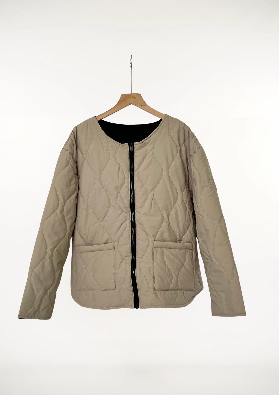Veste matelassée fine à col rond pour femme