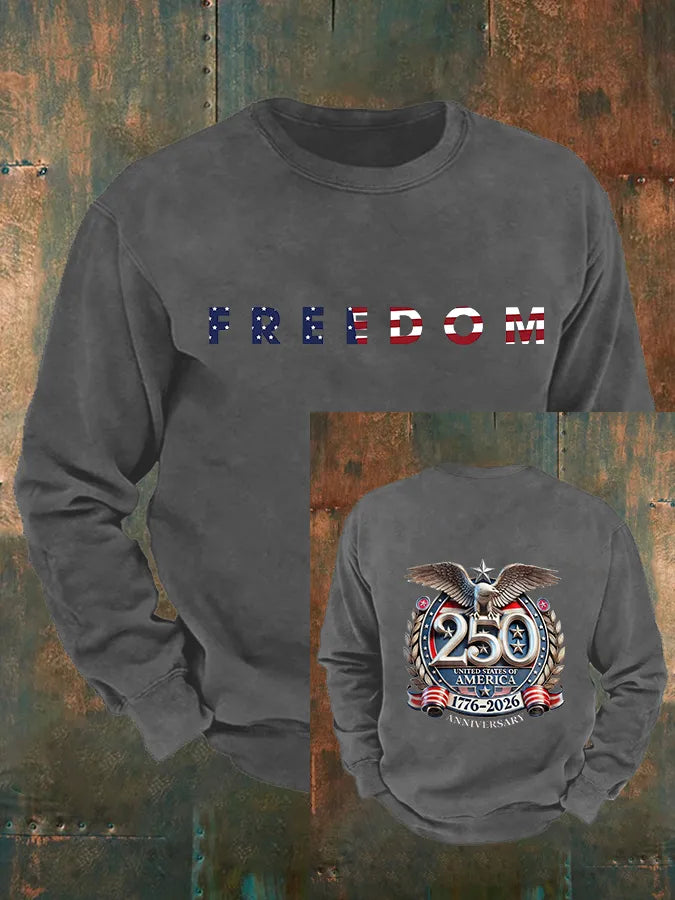 Felpa girocollo da uomo con stampa American 250th