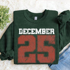 Felpa natalizia retrò, maglietta 25 dicembre, abbigliamento natalizio, magliette natalizie da donna, girocollo natalizio, regalo di Natale, maglione invernale
