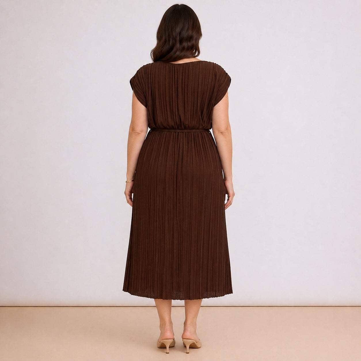 [2026.COUTURE] Vestito Plissè Con Spallina