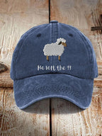 Unisex Distressed Washed Cotton Faith He Left The 99 To Rescue Me Hat