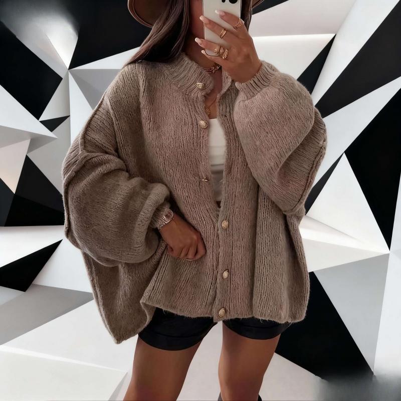 Gilet en tricot torsadé uni pour femme, à boutons, manches longues, ouvert devant, à porter au quotidien en automne et en hiver