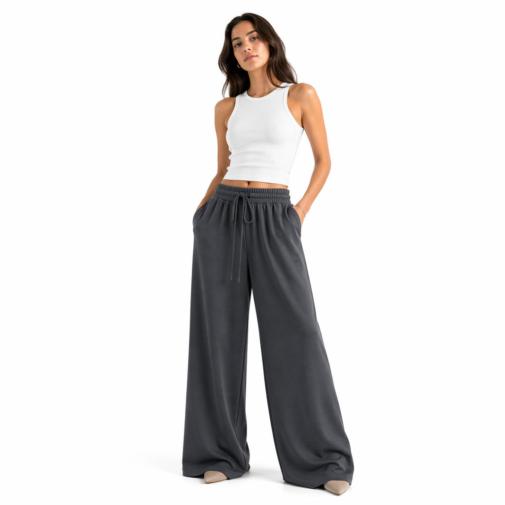Fluid palazzo trousers – Elegant wide cut, elasticated waist