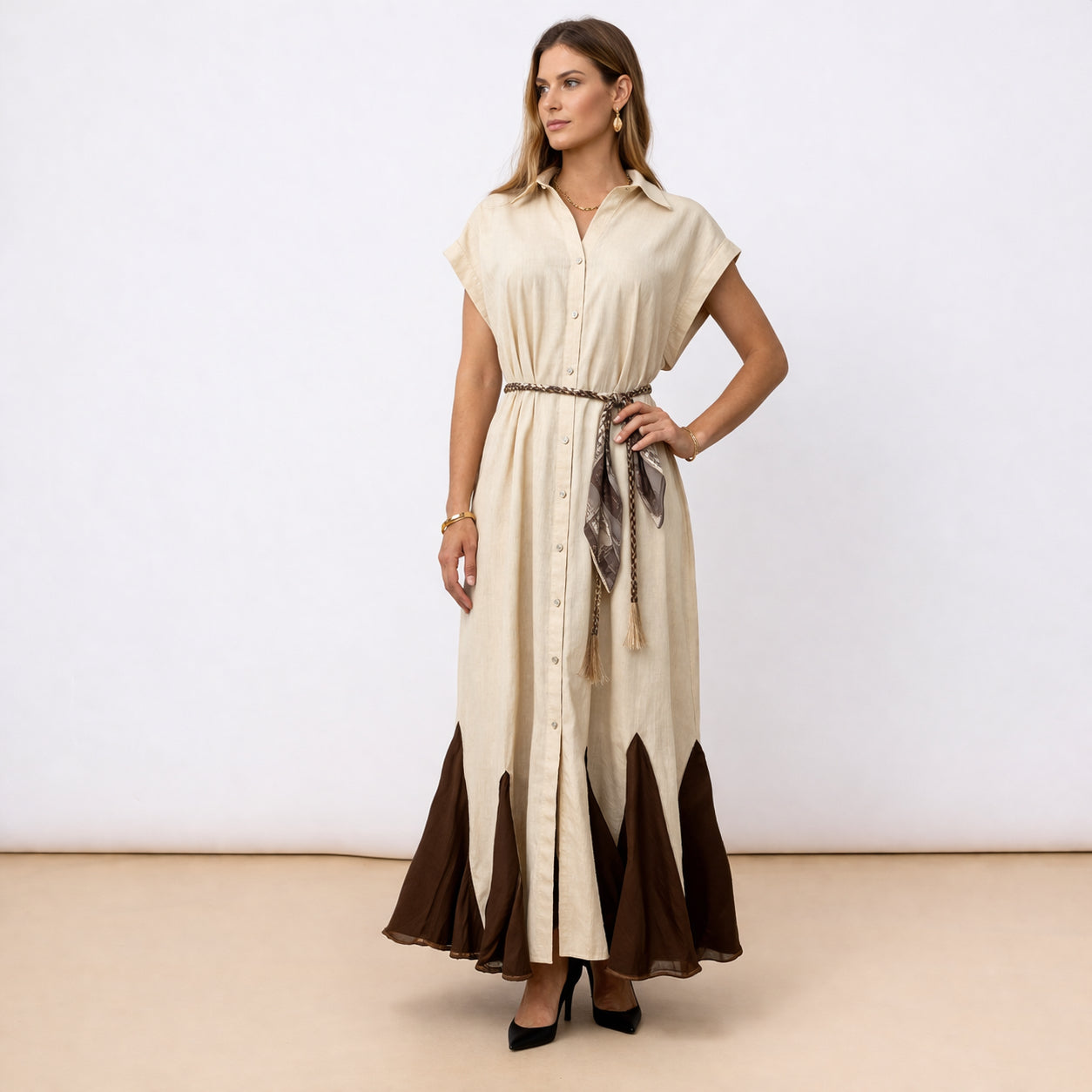 [2026.NOHO] Linen Shirt Dress with Rope Belt