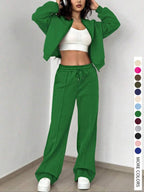 Completo da donna casual a righe con giacca e pantaloni con cerniera, abbigliamento da aeroporto, vita naturale aderente, lunghezza regolare, tutte le stagioni