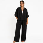 Ensemble femme oversize fluide 2 pièces – Kimono manches larges & pantalon taille élastique – Look chic confortable