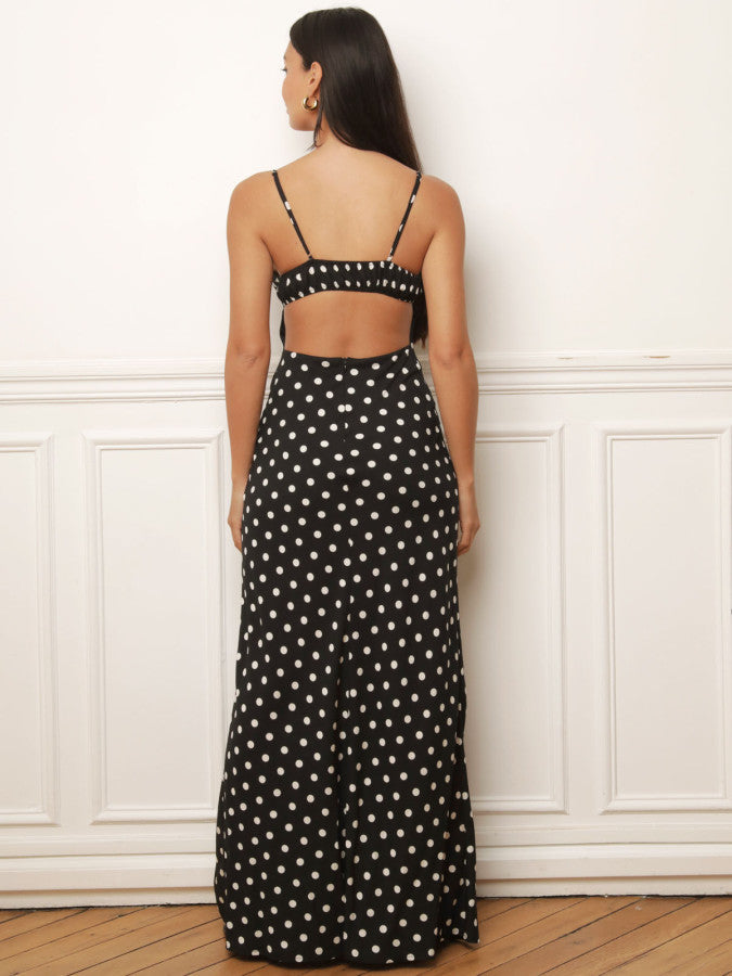 Polka dot halter dress