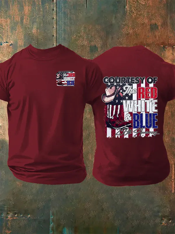 T-Shirt Da Uomo "Courtesy Of Red White And Blue, 250° Anniversario Della Libertà"