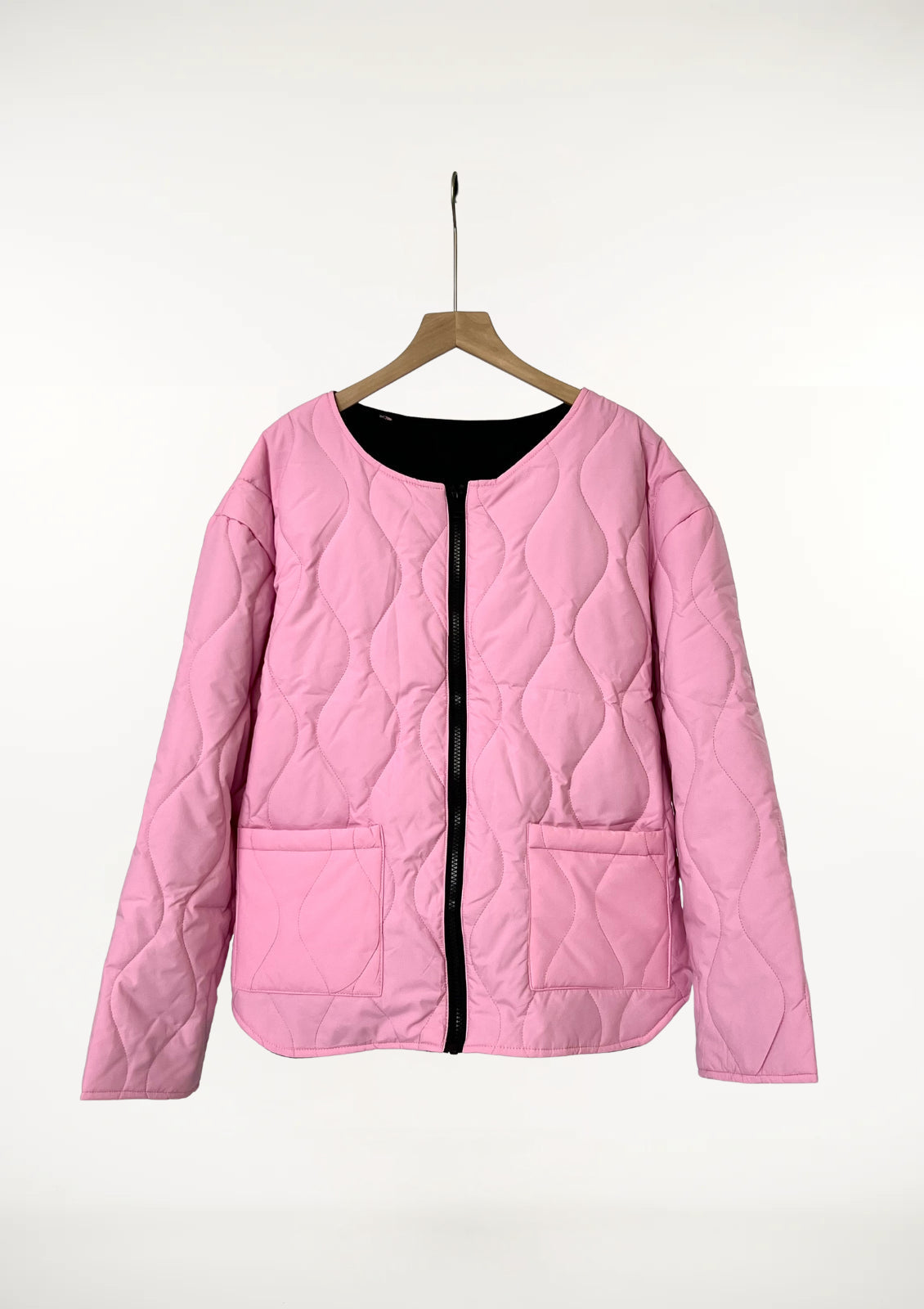 Veste matelassée fine à col rond pour femme
