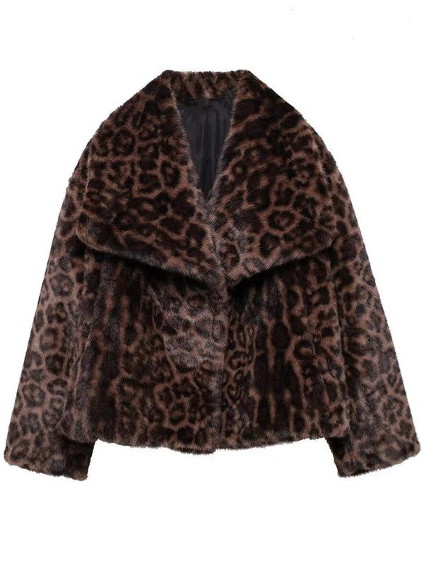 Giacca in finta pelliccia tinta unita da donna, cappotto casual a maniche lunghe con colletto per autunno e inverno, abbigliamento da donna per tutti i giorni, top carini