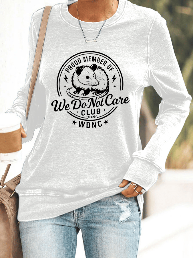 Women's  Retro Funny Proud Member Of  Club We Do Not Care Menopause Perimenopause Print  Knitted Tops