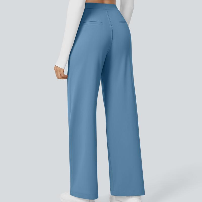 Pantaloni da Lavoro a Vita Alta con Tasche e Gamba Dritta, Abiti Business Casual da Donna, Abbigliamento Sportivo e da Esterno da Donna