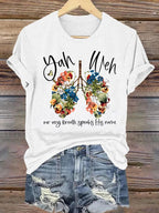 Women'S Casual Faith T-Shirt: "With Every Breath, We Speak His Name" Scripture Print Short-Sleeve Tee