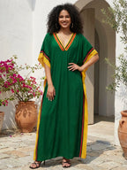 Robe longue décontractée pour femme Kaftan Oversize Chic Bohème Robe de maison Vêtements de plage Maillot de bain Cache-maillot Vêtement d'intérieur Bohème Été Vacances