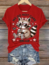 🔥Buy 3 Get 15% Off🔥Women's  Cute little raccoon for Women's WDNC Menopause & Perimenopause Printed T-shirt