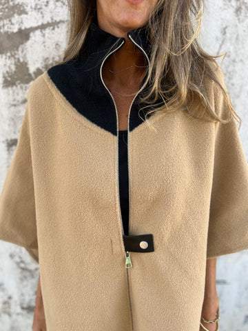Veste décontractée à col montant et demi-zip