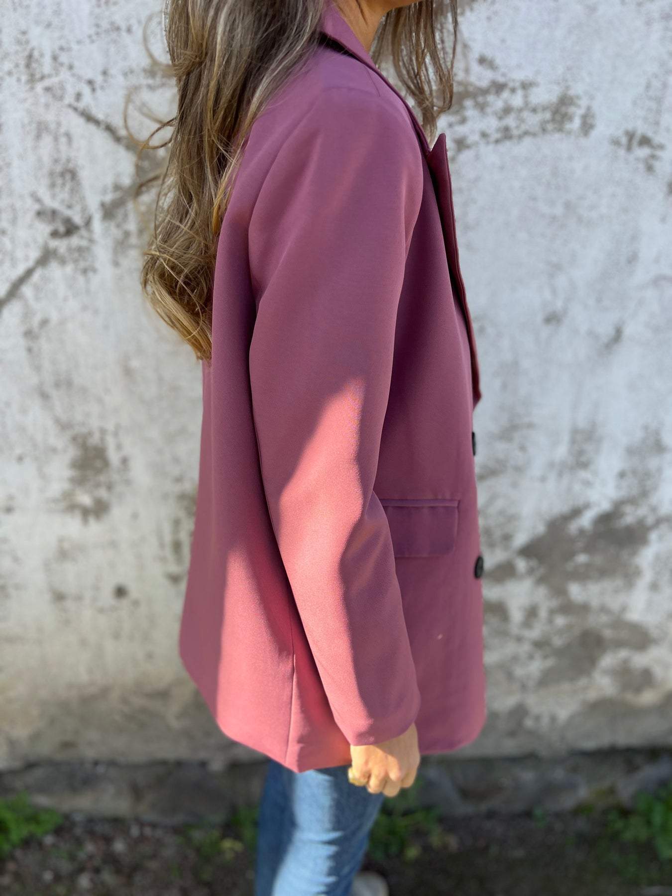 Veste tailleur décontractée à manches longues et col à revers pour femme