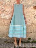 Robe décontractée sans manches imprimée pour femme