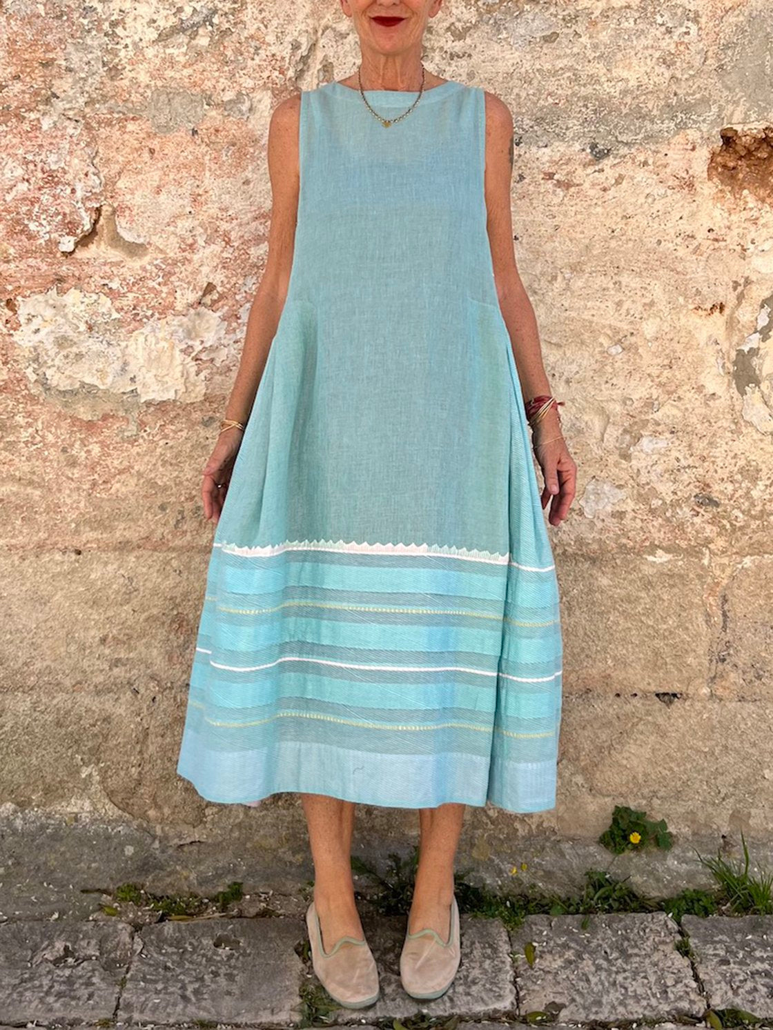 Robe décontractée sans manches imprimée pour femme