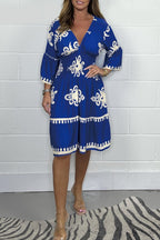 Robe imprimée à col en V