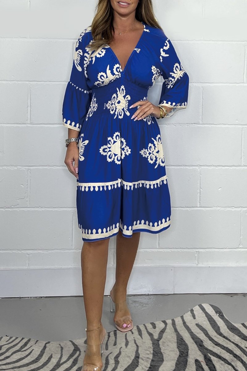Robe imprimée à col en V