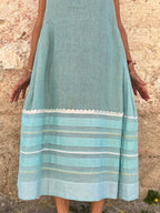 Robe décontractée sans manches imprimée pour femme