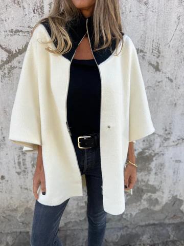 Veste décontractée à col montant et demi-zip