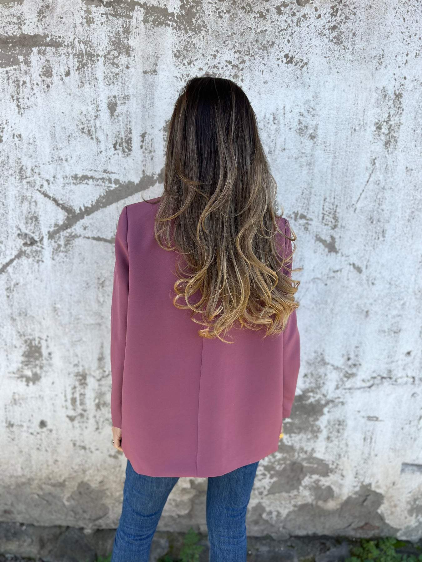 Veste tailleur décontractée à manches longues et col à revers pour femme