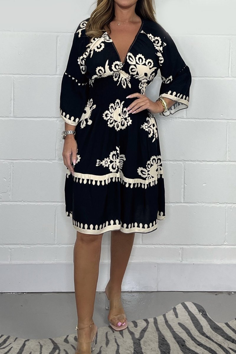 Robe imprimée à col en V
