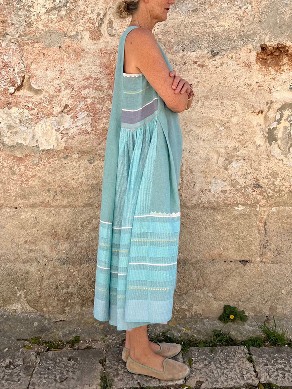 Robe décontractée sans manches imprimée pour femme