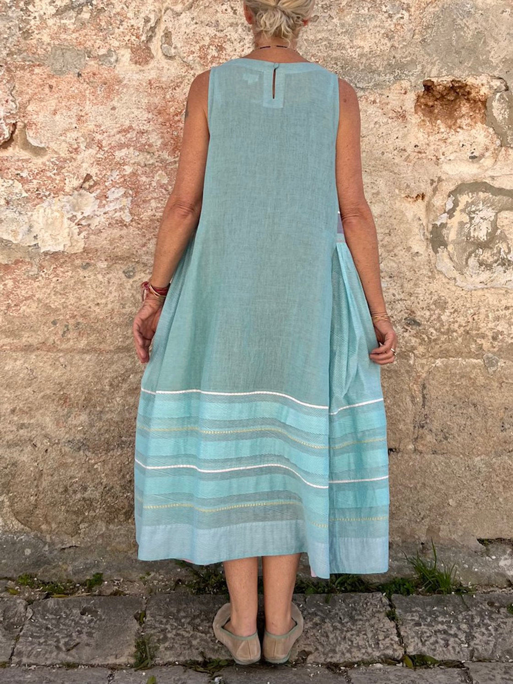 Robe décontractée sans manches imprimée pour femme