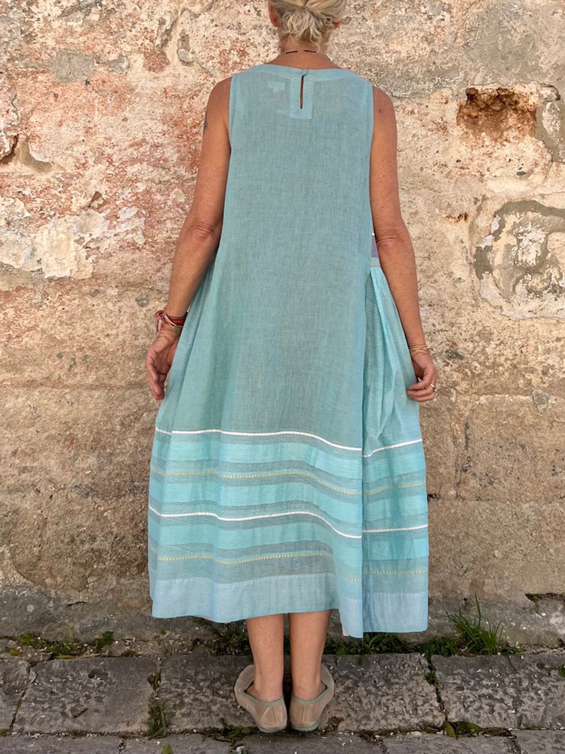Robe décontractée sans manches imprimée pour femme