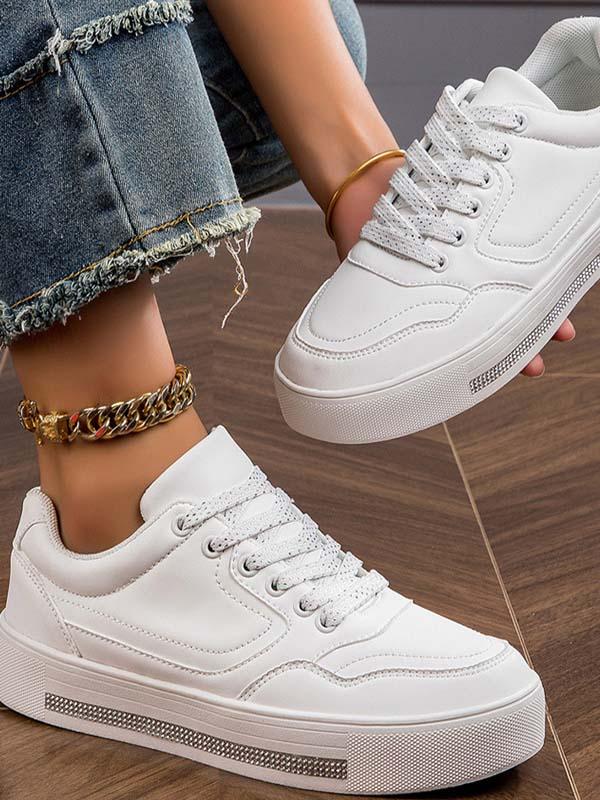 Chaussures décontractées à semelle souple et légère, respirantes, blanches
