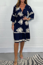 Robe imprimée à col en V