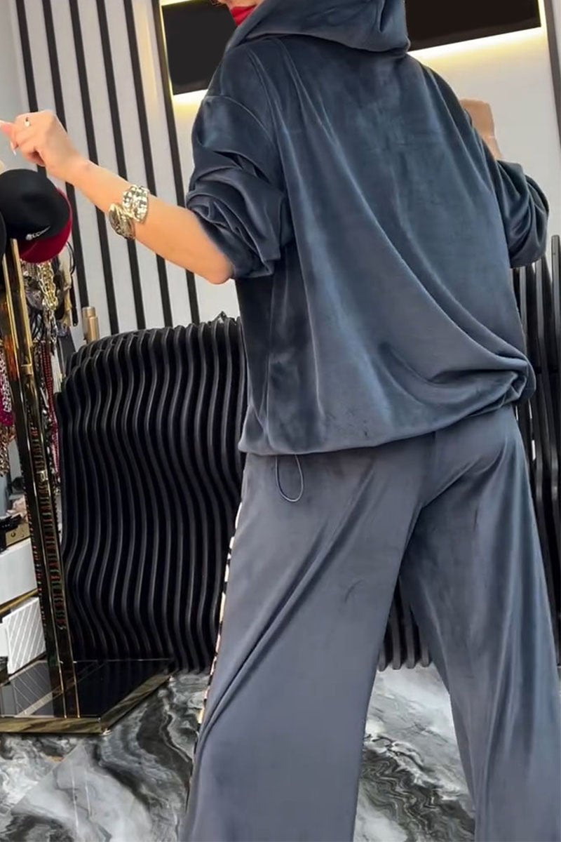Ensemble sweat à capuche et pantalon léopard pour femme