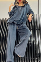 Ensemble sweat à capuche et pantalon léopard pour femme