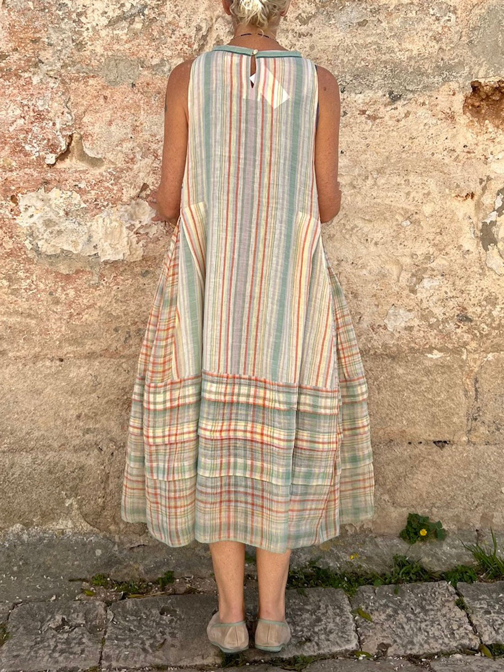 Robe décontractée sans manches imprimée pour femme