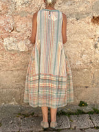 Robe décontractée sans manches imprimée pour femme