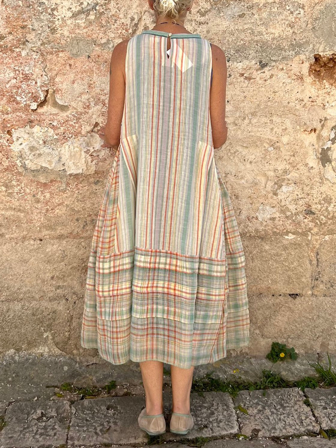 Robe décontractée sans manches imprimée pour femme